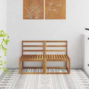 vidaXL 2 Bucată Canapea Medie pentru Exterior Lemn Solid de Acacia imagine