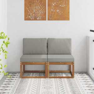 vidaXL 2 Bucată Canapea Medie pentru Exterior Lemn Solid de Acacia imagine