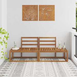 vidaXL Canapea de exterior 2 Bucată natural 182, 5 x 63 x 73 cm imagine
