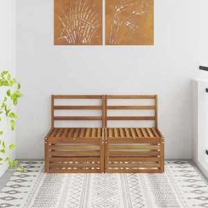 vidaXL 2 Bucată Canapea Medie pentru Exterior Lemn Solid de Acacia imagine