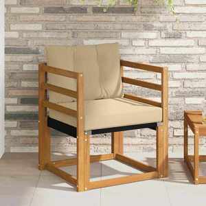 vidaXL Canapea de exterior Lemn solid de Acacia și Textilene natural imagine