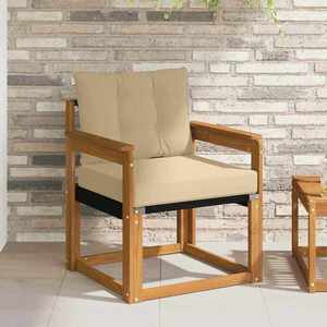 vidaXL Canapea de exterior Lemn solid de Acacia și Textilene natural imagine