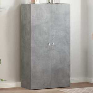 vidaXL Fișet, gri beton, 60x32x115 cm, lemn prelucrat imagine