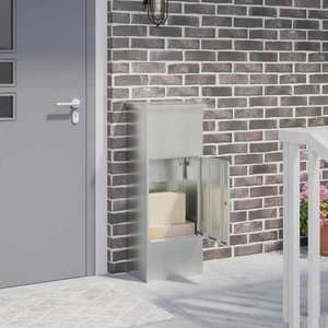 vidaXL Cutie pentru colet Negru 44, 5 x 29 x 110, 5 cm Oțel Galvanizat imagine