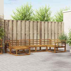 vidaXL Set de canapele de exterior 6 pcs natural Lemn Solid de Acacia imagine