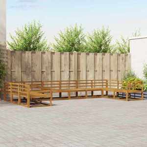 vidaXL Set de canapele de exterior 10 pcs natural Lemn Solid de Acacia imagine