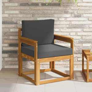 vidaXL Canapea de exterior Lemn de acacia solid și poliester natural imagine