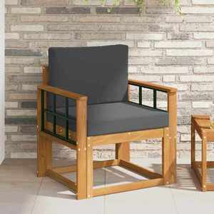 vidaXL Canapea de exterior Lemn de acacia solid și poliester natural imagine