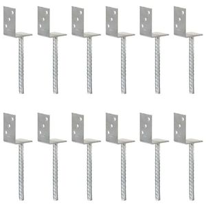 vidaXL Ancore de gard, 12 buc., argintiu, 8x6x30 cm, oțel galvanizat imagine