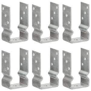 vidaXL Ancore de gard, 6 buc., argintiu, 8x6x15 cm, oțel galvanizat imagine