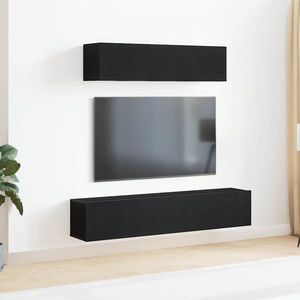 vidaXL Set comodă TV Stejar Negru 160 x 30 x 27 cm Lemn compozit imagine