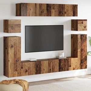 vidaXL Set comodă TV 8 pcs Maro 30, 5 x 30 x 90 cm Lemn compozit imagine