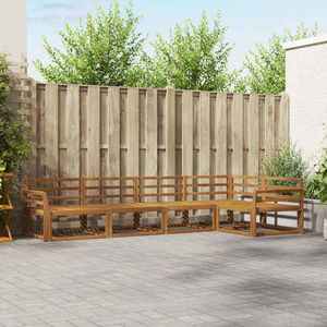 vidaXL Set de canapele de exterior 5 pcs natural Lemn Solid de Acacia imagine
