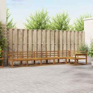 vidaXL Set de canapele de exterior 6 pcs natural Lemn Solid de Acacia imagine