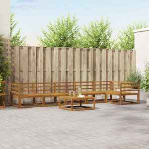 vidaXL Set de canapele de exterior 7 pcs natural Lemn Solid de Acacia imagine