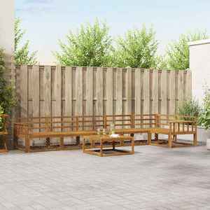 vidaXL Set de canapele de exterior 7 pcs natural Lemn Solid de Acacia imagine
