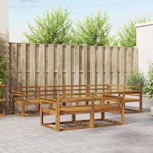 vidaXL Set de canapele de exterior 7 pcs natural Lemn Solid de Acacia imagine