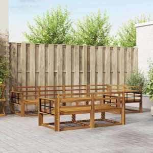 vidaXL Set de canapele de exterior 7 pcs natural Lemn Solid de Acacia imagine