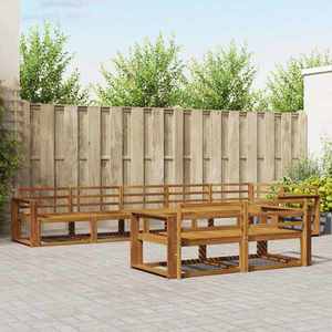 vidaXL Set de canapele de exterior 8 pcs natural Lemn Solid de Acacia imagine