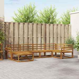 vidaXL Set de canapele de exterior 6 pcs natural Lemn Solid de Acacia imagine