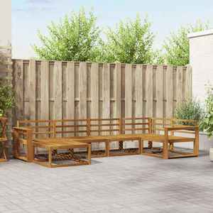vidaXL Set de canapele de exterior 6 pcs natural Lemn Solid de Acacia imagine