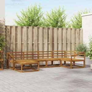 vidaXL Set de canapele de exterior 6 pcs natural Lemn Solid de Acacia imagine