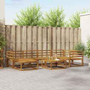 vidaXL Set de canapele de exterior 7 pcs natural Lemn Solid de Acacia imagine