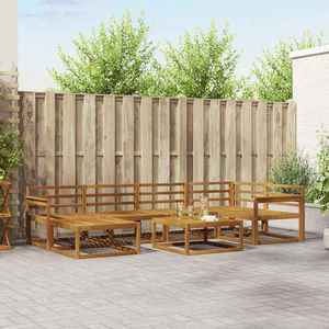 vidaXL Set de canapele de exterior 7 pcs natural Lemn Solid de Acacia imagine