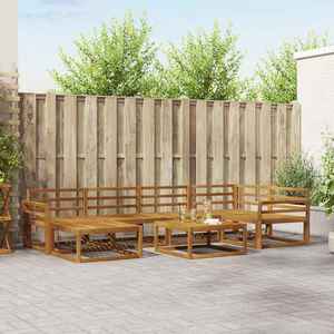 vidaXL Set de canapele de exterior 7 pcs natural Lemn Solid de Acacia imagine