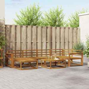 vidaXL Set de canapele de exterior 7 pcs natural Lemn Solid de Acacia imagine