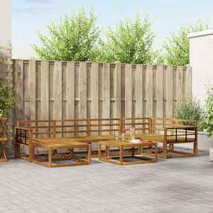 vidaXL Set de canapele de exterior 7 pcs natural Lemn Solid de Acacia imagine