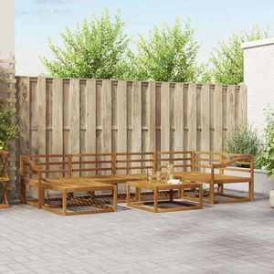 vidaXL Set de canapele de exterior 7 pcs natural Lemn Solid de Acacia imagine