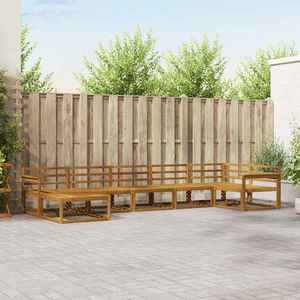 vidaXL Set de canapele de exterior 7 pcs natural Lemn Solid de Acacia imagine