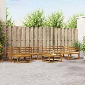vidaXL Set de canapele de exterior 8 pcs natural Lemn Solid de Acacia imagine
