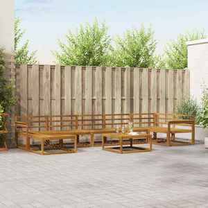 vidaXL Set de canapele de exterior 8 pcs natural Lemn Solid de Acacia imagine
