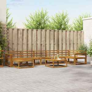 vidaXL Set de canapele de exterior 8 pcs natural Lemn Solid de Acacia imagine