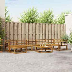 vidaXL Set de canapele de exterior 8 pcs natural Lemn Solid de Acacia imagine