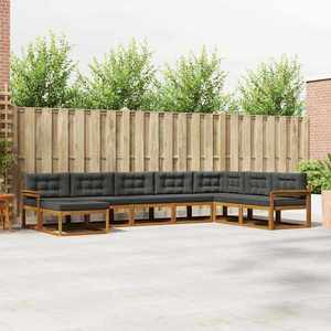 vidaXL Set de canapele de exterior cu pernă 8 pcs Natural și Antracit imagine