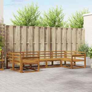 vidaXL Set de canapele de exterior 6 pcs natural Lemn Solid de Acacia imagine