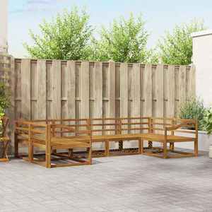 vidaXL Set de canapele de exterior 6 pcs natural Lemn Solid de Acacia imagine