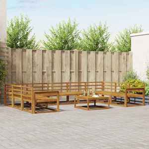 vidaXL Set de canapele de exterior 10 pcs natural Lemn Solid de Acacia imagine
