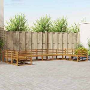 vidaXL Set de canapele de exterior 10 pcs natural Lemn Solid de Acacia imagine