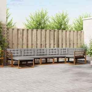 vidaXL Set de canapele de exterior 7 pcs Gri natural și deschis imagine