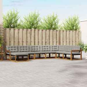 vidaXL Set de canapele de exterior 8 pcs Gri natural și deschis imagine