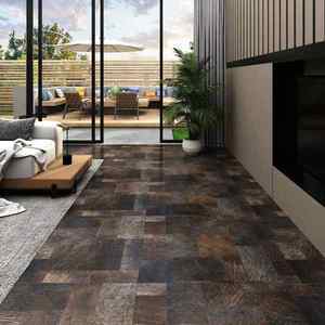 vidaXL Plăci de Pardoseală 55 pcs Maro 5, 11 m² PVC imagine