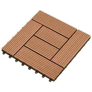 vidaXL Plăci pentru Deck 11 pcs Maro 30 x 30 cm Lemn compozit imagine