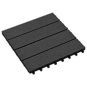 vidaXL Plăci pentru Deck 11 pcs Negru 30 x 30 cm Lemn compozit imagine