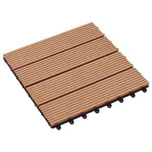 vidaXL Plăci pentru Deck 11 pcs Lemn de tec 30 x 30 cm Lemn compozit imagine