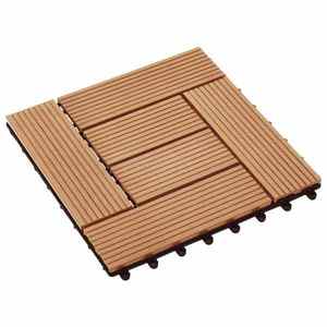 vidaXL Plăci pentru Deck 11 pcs Lemn de tec 30 x 30 cm Lemn compozit imagine