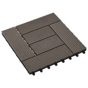 vidaXL Plăci pentru Deck 11 pcs Maro închis 30 x 30 cm Lemn compozit imagine